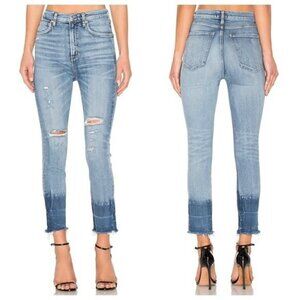 AGOLDE Ruby Super High Rise Jeans 26 Cropped Strght 2 Tone Coastal Cowgirl Rodeo